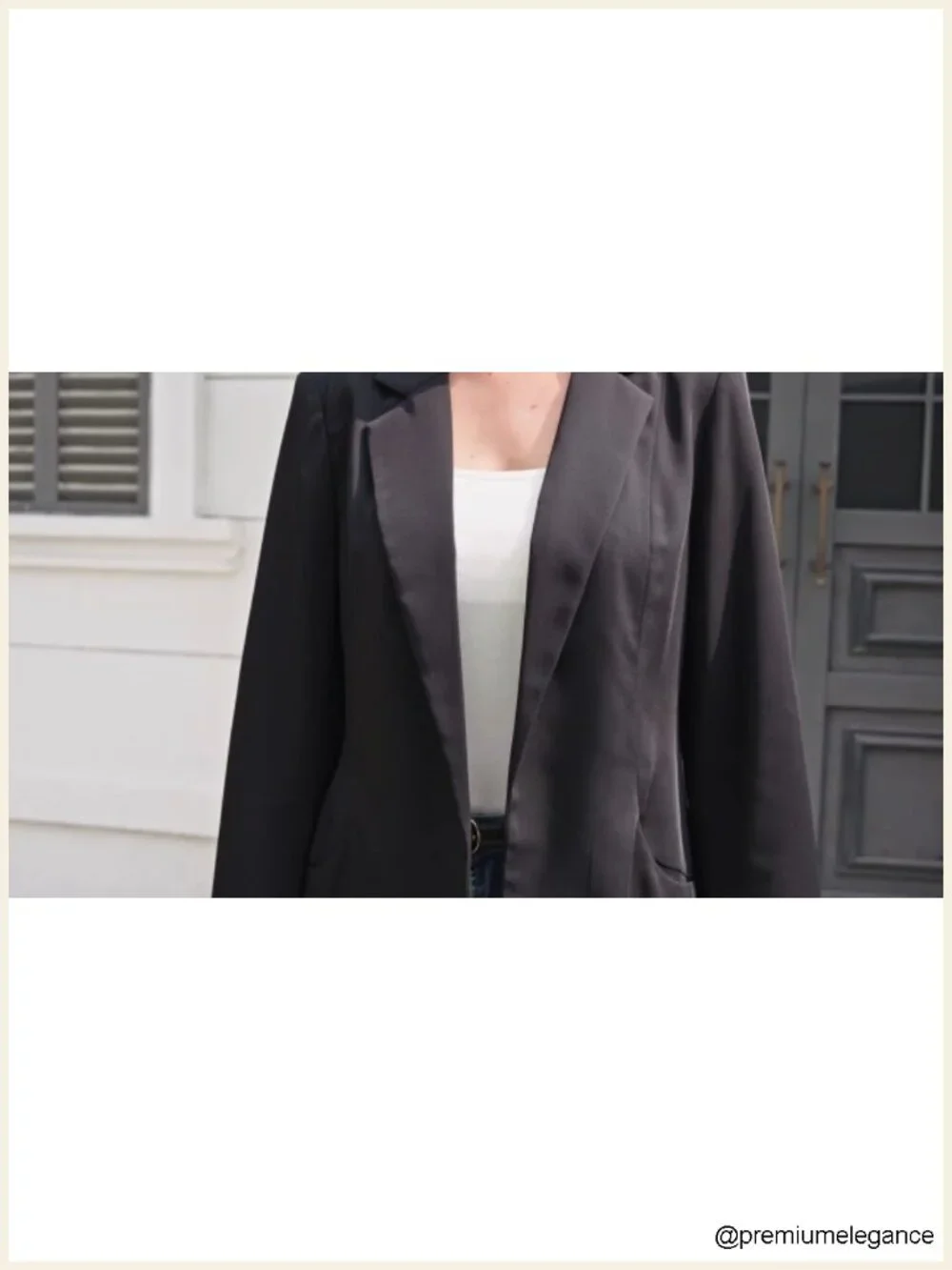 Lightweight Open Front Blazer Notched Lapel Full Lining Polyester Spandex Work